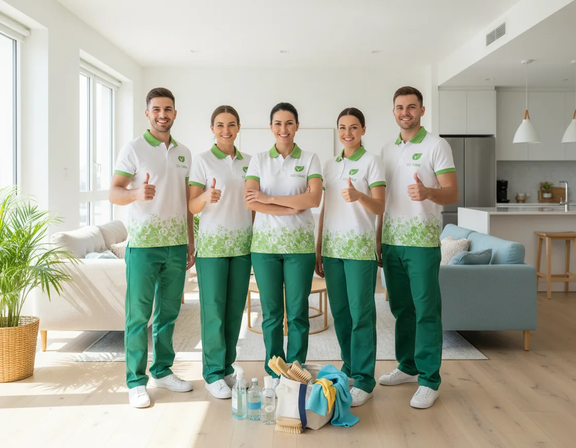 The CleanIQ team standing together in a bright, clean home